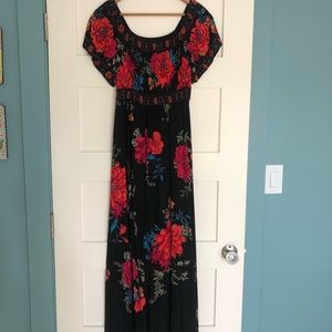 Black and Red Floral Dress